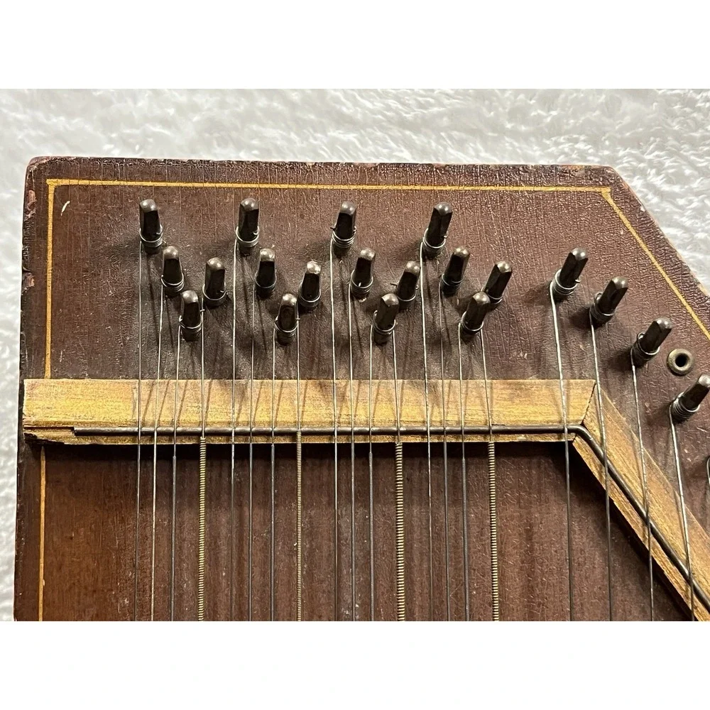 Antique Hawaiian Mandolin Harp Zither Vintage String Instrument Germany